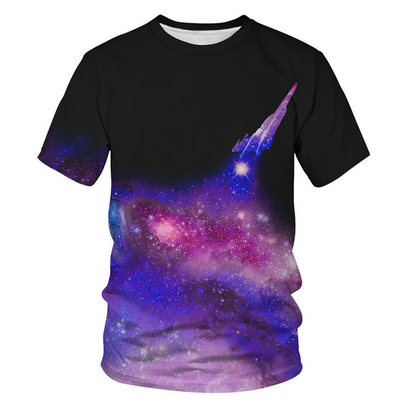 Leesoon Men's Graphic T shirts Galaxy Pattern Funny 3D Pattern ...