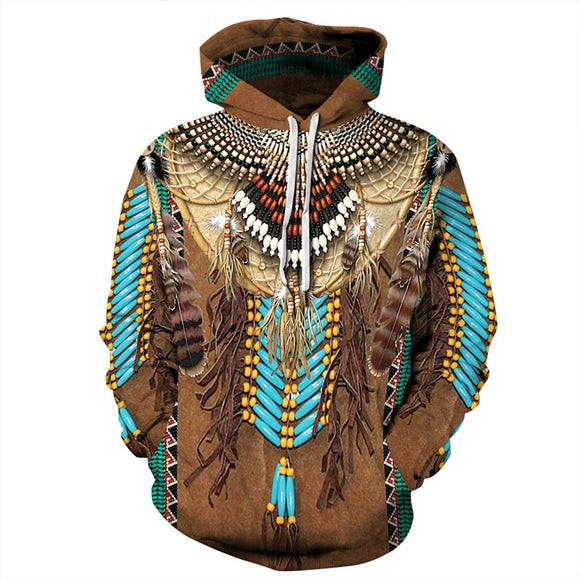 Men's Hoodies 3D Printing Indian Style Decorate